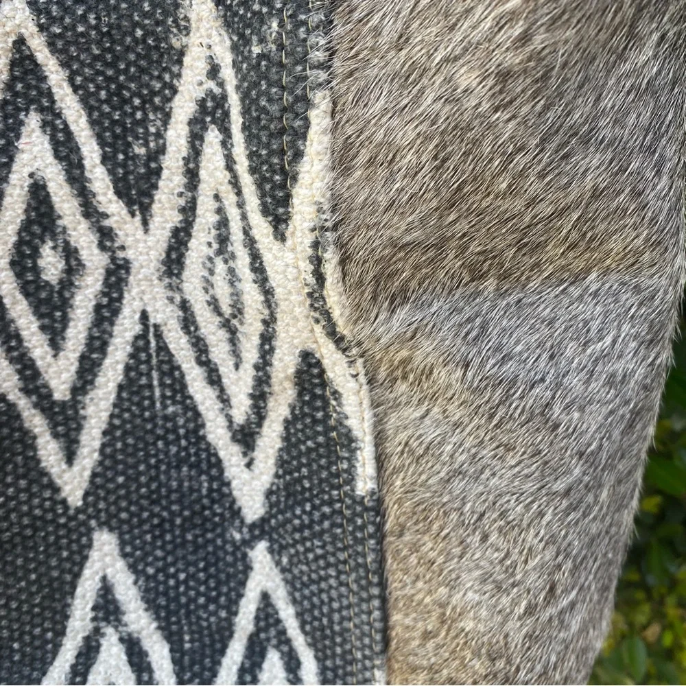Myra Bag Women's Cerulean Shoulder Bag Upcycled Canvas‎ & Cowhide Boho Aztec